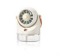 Ventilateur AC personnel compact pour bureau de voyage (riz blanc) | Réservoir d'eau de 100 ml, système anti-fuite, continu pour brume, ajustement compact de bureau, refroidissement à domicile