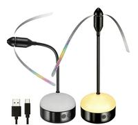 Ventilateur Anti-Mouche avec Lumière, Lot de 2 Rechargeable Répulsifs Contre Les Mouches, Ventilateur Répulsif Pliable et Suspendu
