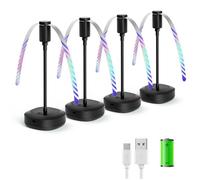 Ventilateur anti mouche de table lot 4 noir 20x20x8cm - Batterie 2000mAh - Camping barbecue cuisine