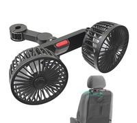 Ventilateur arrière - Ventilateurs de siège de voiture | Double tête Trois vitesses réglable Ventilation de refroidissement Ventilateur Rotation pour Camping Chariot de golf Sangle d'arbre