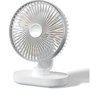 Ventilateur automatique oscillant silencieux 30 dB, 16,5 cm, batterie 4000 mAh et USB avec flux d'air puissant, 4 vitesses, porta