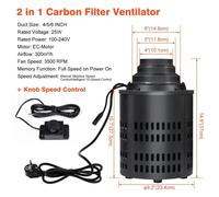 Ventilateur avec filtre à charbon actif 2-en-1 - 25 W - Moteur européen - Débit d'air élevé - Filtration à 5 couches - Vert clair