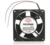 Ventilateur axial pour insert de cheminée, dimensions 120x120x38 mm, haute température, fonctionnement silencieux