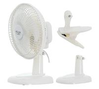 Ventilateur - Blanc - 15 cm - 2 vitesses - Clip et base - Débit d'air 7 m3/min
