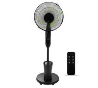 Ventilateur Brumisateur 2 en 1 sur pied - 75W avec Télécommande, roues, humidificateur 2.8L, Noir