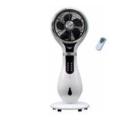VENTILATEUR BRUMISATEUR 80W - Ø40 CM - RÉSERVOIR 2,3L - TÉLÉCOMMANDE - TIMER 9H30 - FONCTION ANTI-MOUSTIQUES - ROULETTES - DCG