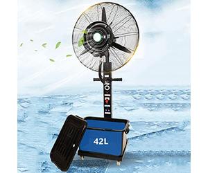 Ventilateur brumisateur à jet rafraîchissant, ventilateur industriel à 3 vitesses, réservoir de 42 L, modèle robuste pour terrasse, garage ou espace de travail