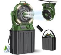 Ventilateur brumisateur avec seau portable de 6 L pour terrasse extérieure, 20 000 mAh rechargeable Ventilateur brumisateur