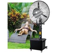Ventilateur brumisateur commercial d'extérieur : modèle sur pied oscillant à 90° - Idéal pour terrasse, restaurant, garage, salle de sport ou atelier d'usine - 3 vitesses de refroidissement