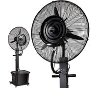 Ventilateur brumisateur d'extérieur à usage commercial, modèle sur pied oscillant pour terrasses, restaurants, garages, salles de sport et ateliers d'usine - 3 vitesses