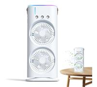 Ventilateur brumisateur d'extérieur - Petit ventilateur brumisateur 2000 mAh - Ventilateur de climatiseur mobile portable | Ventilateur de brume de refroidissement à double extrémité avec lumière DEL