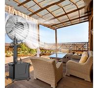 Ventilateur brumisateur d'extérieur sur pied, 3 vitesses, oscillation à 90°, pour le refroidissement des espaces extérieurs, réservoir de 42 L