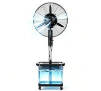 Ventilateur brumisateur extérieur avec ventilateur industriel à haute vitesse et à économie d'énergie, oscillant à 90°, robuste for magasin, entrepôt, atelier, salle de sport, garage