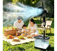 Ventilateur brumisateur Grand Format avec réservoir de 42 L, 3 Vitesses, Oscillation 90°empattement et Hauteur réglables, idéal pour Garage, Serre, terrasse et entrepôt