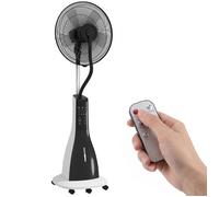 Ventilateur brumisateur - HOMCOM - 90 W 125 cm - télécommande, minuterie, oscillation à 75°, tête inclinable et roulettes - noir