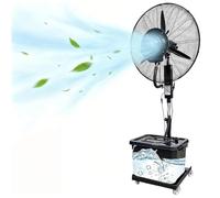 Ventilateur Brumisateur Industriel Avec Réservoir 42L, Ventilateur Sur Pied Oscillant À 90°, Haute Vélocité for Terrasse, Entrepôt Et Commerce(75cm/29.5in)