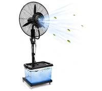 Ventilateur Brumisateur Industriel Avec Réservoir 42L, Ventilateur Sur Pied Oscillant À 90°, Haute Vélocité for Terrasse, Entrepôt Et Commerce(75cm/29.5in)