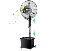 Ventilateur brumisateur oscillant Preferspace : 3 vitesses, réservoir de 45 L, hauteur réglable - Style Art Déco, parfait pour jardins, terrasses et plus encore (Noir)