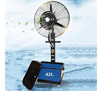 Ventilateur brumisateur oscillant sur pied avec 3 vitesses et réservoir d'eau de 42 L pour garage, espace de travail, terrasse, 55 cm de hauteur, solution de refroidissement efficace
