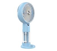 Ventilateur Brumisateur Portable 3 Vitesses avec Base Support pour Smartphone Bleu