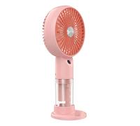 Ventilateur Brumisateur Portable 3 Vitesses avec Base Support pour Smartphone Rose