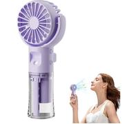 Ventilateur brumisateur portable - 4 vitesses réglables Rechargeable USB - Camping et voyages - Violet