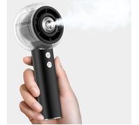 Ventilateur Brumisateur Portable à Main, Mini Ventilateur USB Puissant, Moteur Turbo, Batterie Rechargeable 6000mAh,4 Vitesses, Noir
