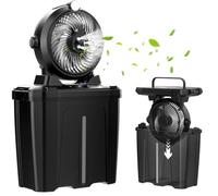 Ventilateur brumisateur portable avec seau de 11 L et batterie de 20 000 mAh, ventilateurs alimentés par batterie rechargeable pour patios avec veilleuse, 3 vitesses du vent et 3 brumisateurs de