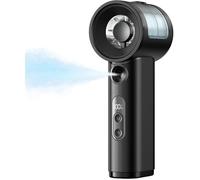 Ventilateur brumisateur portable, batterie 5000 mAh, turbo personnel 5 vitesses, mini vaporisateur eau voyage, plage - Noir