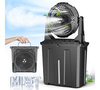 Ventilateur brumisateur portable de 9 L, ventilateur à piles rechargeables 20 000 mAh, 3 grandes prises de pulvérisation, ventilateur de bureau, 3 ventilateurs de voyage personnels à vent fort,