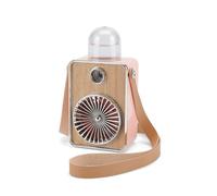 Ventilateur brumisateur portable pour l'extérieur avec cordon en cuir vintage, ventilateur de bureau avec veilleuse ROSE