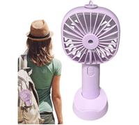 Ventilateur brumisateur portable - Rechargeable - Violet - Batterie 800 mAh - 3 vitesses, 2 modes