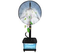Ventilateur brumisateur portable sur pied, oscillation à 90°, réservoir de 42 L, modèle industriel robuste pour garage, terrasse et espaces extérieurs