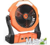 Ventilateur brumisateur portable, ventilateur d extérieur pour patios avec brume d eau, batterie Orange 30000mAh