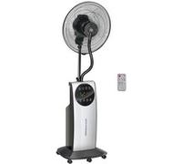 Ventilateur brumisateur silencieux 90 W, ventilateur sur pied 135 cm avec 3 modes 3 vitesses, télécommande, minuterie 12H, oscillation à 70°, écran LED, réservoir d'eau de 3,1L, gris et noir