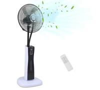 Ventilateur brumisateur Ventilateur sur Pied avec Télécommande 2 en 1 Noir 75W avec 3 vitesses de fonctionnement