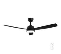 Cecotec Ventilateur de Plafond avec Lumière EnergySilence Aero 452 QuickSnap Black. 30W, Moteur DC, Diamètre 52" (132cm), 3 Pales, 3 Tons LED, Télécommande, Minuterie, Montage Rapide en un Clic