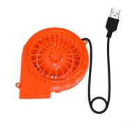 Ventilateur centrifuge 5 V 1 A avec alimentation USB pour barbecue au charbon de bois et camping, vitesse du ventilateur réglable via régulateur, boîtier ABS robuste en orange, câble de 1,1 m, idéal