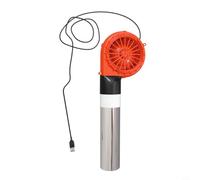 Ventilateur centrifuge 5 V 1 A avec alimentation USB pour barbecue au charbon de bois et camping, vitesse du ventilateur réglable via régulateur, boîtier ABS robuste en orange, câble de 1,1 m, idéal