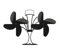 Ventilateur Cheminée - Aluminium, 32 Centimètres, 5 Pales Poêle Bois | Silencieux Thermique | Double Moteur Circulateur Chaleur, Ventilateur Foyer Combustible Solide