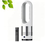 Ventilateur Circulateur D'air Oscillant De 18 Pouces, Ventilateur Tour Sans Pales Chaud Et Froid, Avec 8 Vitesses Et Minuteur, Pour Maison, Bureau, Chambre silver