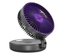Ventilateur Circulateur d'Air Stable Chambre Ventilateur de Table avec | Ventilateur rechargeable à 5 vitesses avec veilleuse pour camping chambre salon