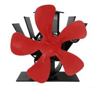 Ventilateur circulateur efficace pour tentes (rouge) | Technologie thermo-électrique, démarre à 50 °C, augmente la distribution de la chaleur, fonctionnement silencieux
