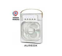 Ventilateur Climatiseur 3-en-1 USB AUREOX - Mini Rafraîchisseur d'air, Humidificateur, 7 LED, Portable & Silencieux
