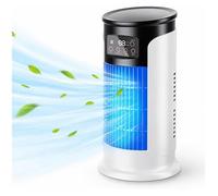 Ventilateur climatiseur mobile portable - Brumisation LED multicolore - 6 vitesses - Minuteur 1-6h - Maison bureau - Velunor