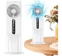 Ventilateur Climatiseur portable avec brumisation et 6 vitesses pour refroidissement efficace bureau chambre Ventilateur(Blanc)