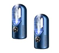 Ventilateur climatiseur portable, refroidisseur d'air silencieux sans pales avec 6 vitesses de vent et minuteries de 1-6H, humidificateur, unité AC mini écoénergétique alimentée par USB (A*2)