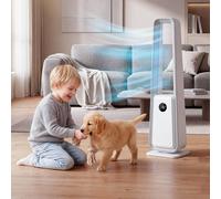 Ventilateur colonne AIORBER avec 24 vitesses, oscillation à 75°, minuterie 12 heures, télécommande, silencieux (35 dB), moteur à courant continu, écran LED, blanc