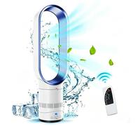 Ventilateur Colonne Sans Pale, Sécurité Bébé 40W Télécommande Oscillation 90° Inclinaison 45° Minuterie Pour Chambre Salon Bleu