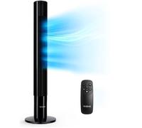 Ventilateur colonne silencieux Vitesse Oscillant à 85° 110 cm de haut Télécommande LED incluse 3 vitesses minuterie 12H
